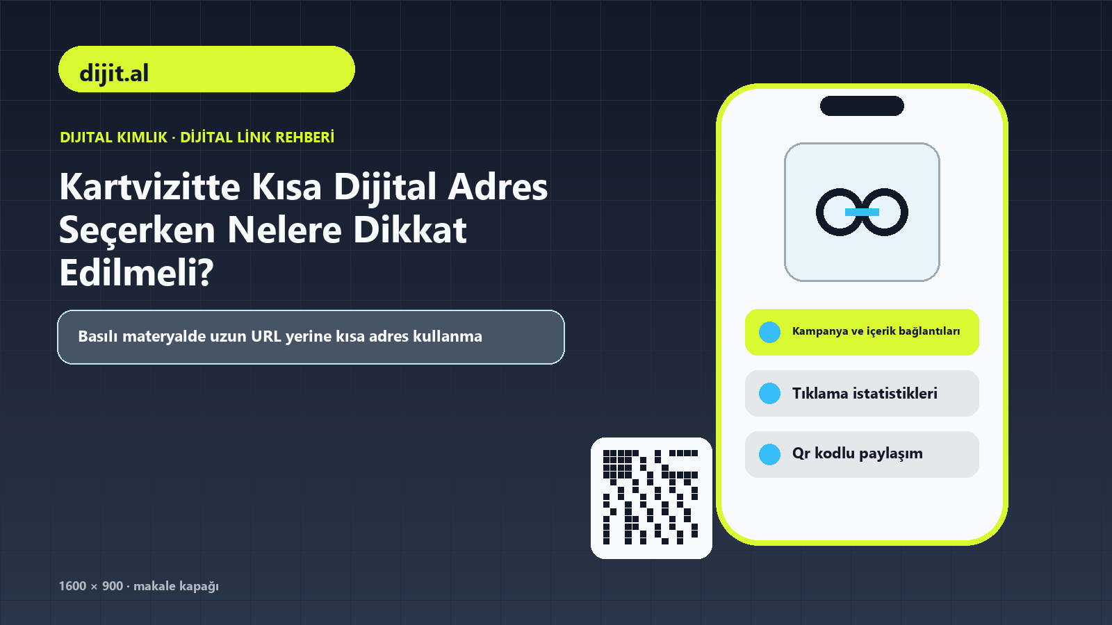 Kartvizitte Kısa Dijital Adres Seçerken Nelere Dikkat Edilmeli? için uzun hedef URL, kampanya ve içerik bağlantıları, tıklama istatistikleri içeren kapak görseli